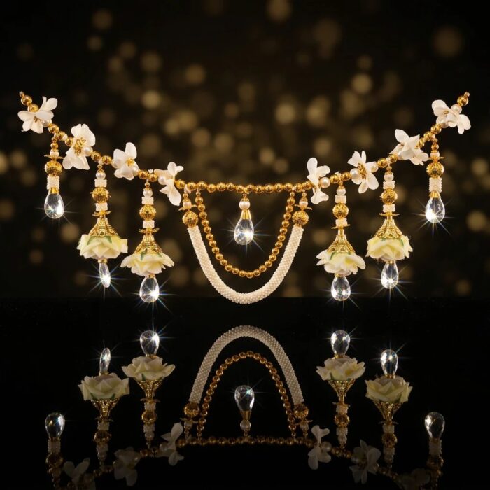 Pearl bandhanwar toran for main door - Stylish pearl strings and crystal drops for Diwali Decoration