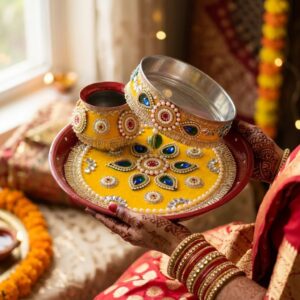 Karwa chauth thali set for quick shipping in Canada