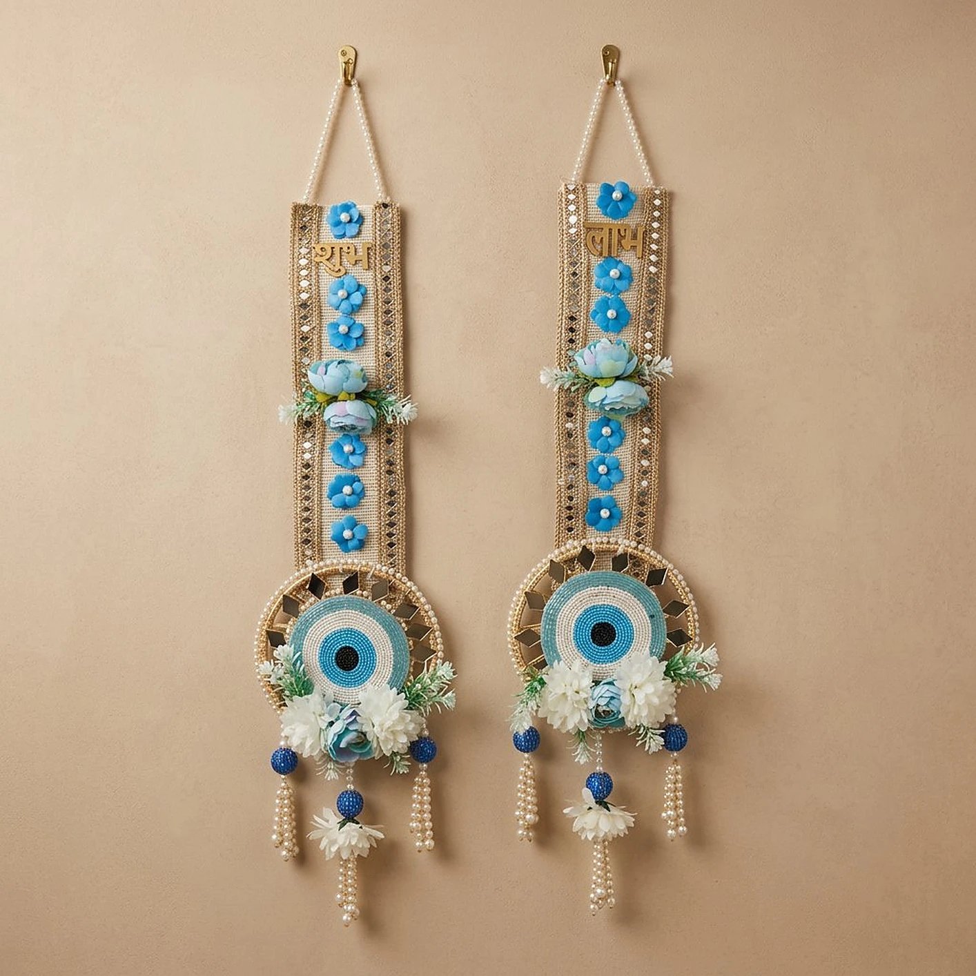 Large Shubh Labh Latkan Premium Zari Shubh labh hanging for Diwali Decorations