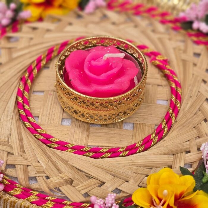 Bamboo Rangoli Diya center piece - Image 4