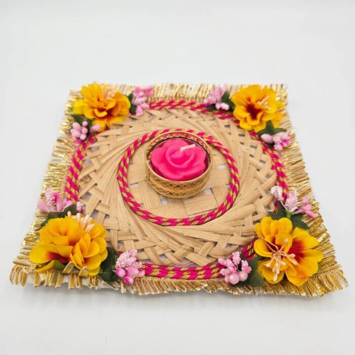 Bamboo Rangoli Diya center piece - Image 2