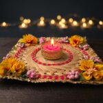Bamboo Rangoli Diya center piece - Image 5