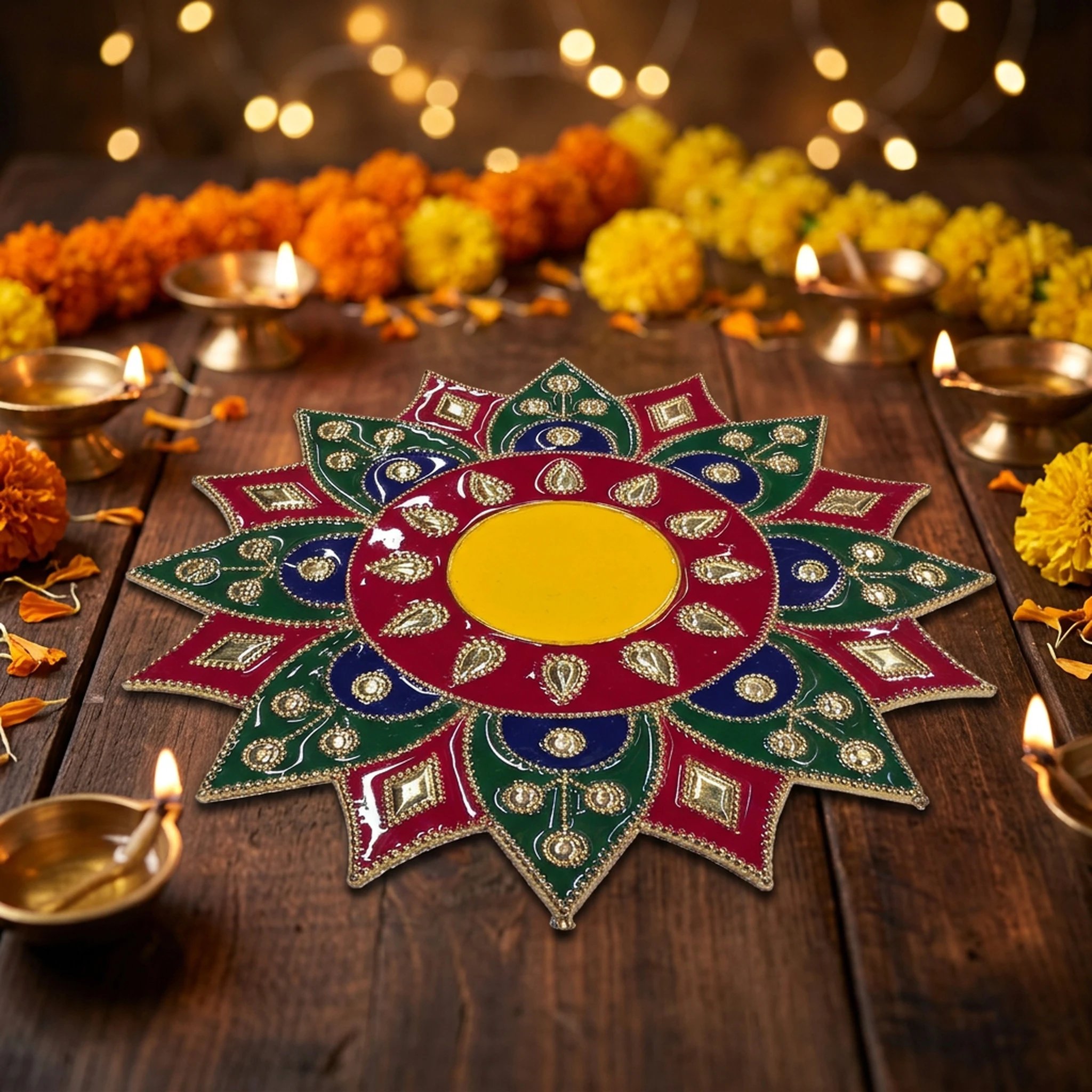 Rangoli Center piece Ready made rangoli center piece for quick Diwali Decoration