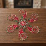 Swastik Metal Rangoli Set - Red and Green - Image 4