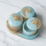 Miraya Resin Dry Fruit Jar set with Tray - 3 Jars | 4 Colors - Image 2