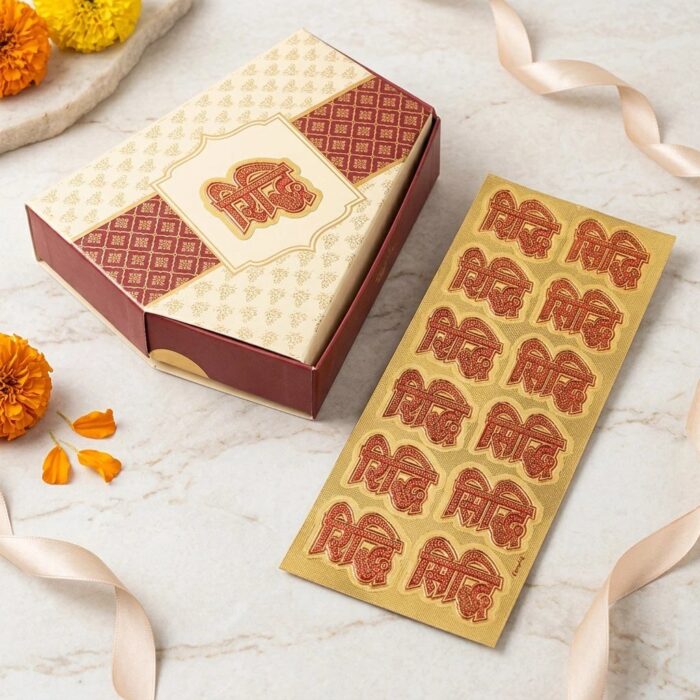 Riddhi Siddhi Gold foil Sticker sheet of 6 pairs