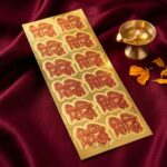 Riddhi Siddi Gold foil sticker sheet for Diwali Decoration