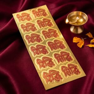 Riddhi Siddi Gold foil sticker sheet for Diwali Decoration