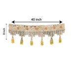 Golden mirror work toran size 40 inch by 8 inch — sheesha bandhanwar dimensions for standard door frame