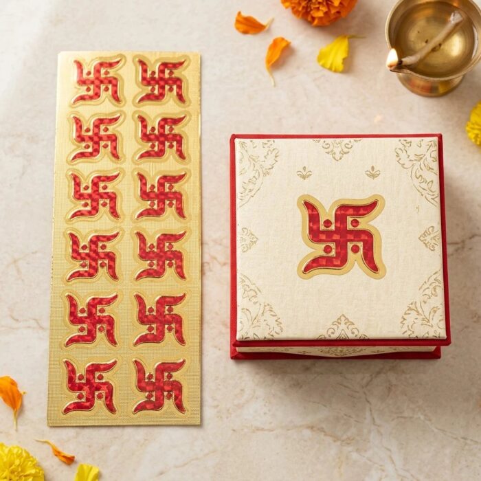 12 pc Swastik gold foil sticker sheet